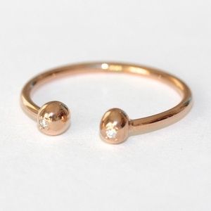 Set of 2 La Soula Rose Gold Rings w/ Diamonds